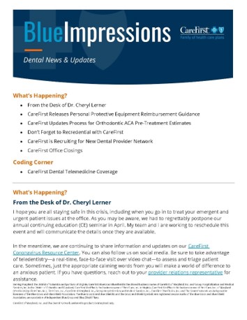 Cover of BlueImpressions June 2020 issue