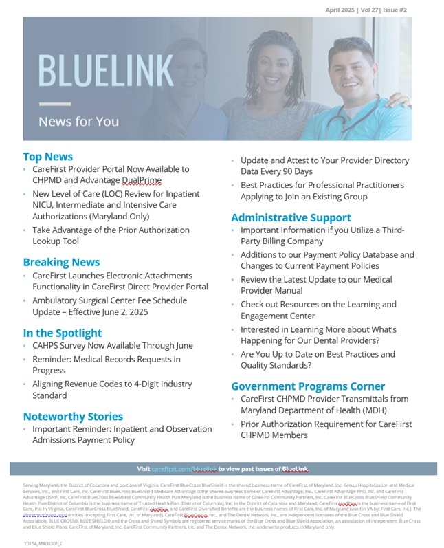 Cover of BlueLink April issue
