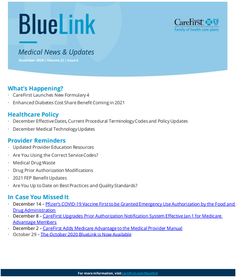 Cover of BlueLink December 2020 issue