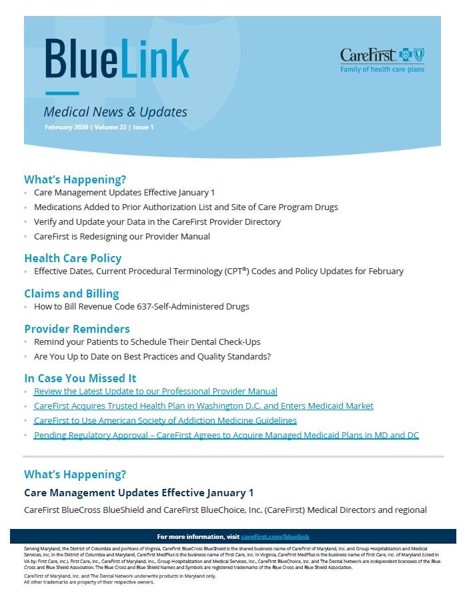 Cover of BlueLink February 2020 issue