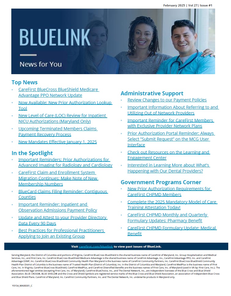 Cover of BlueLink February issue