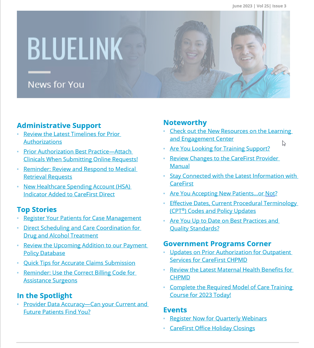 Cover of BlueLink June 2023 issue