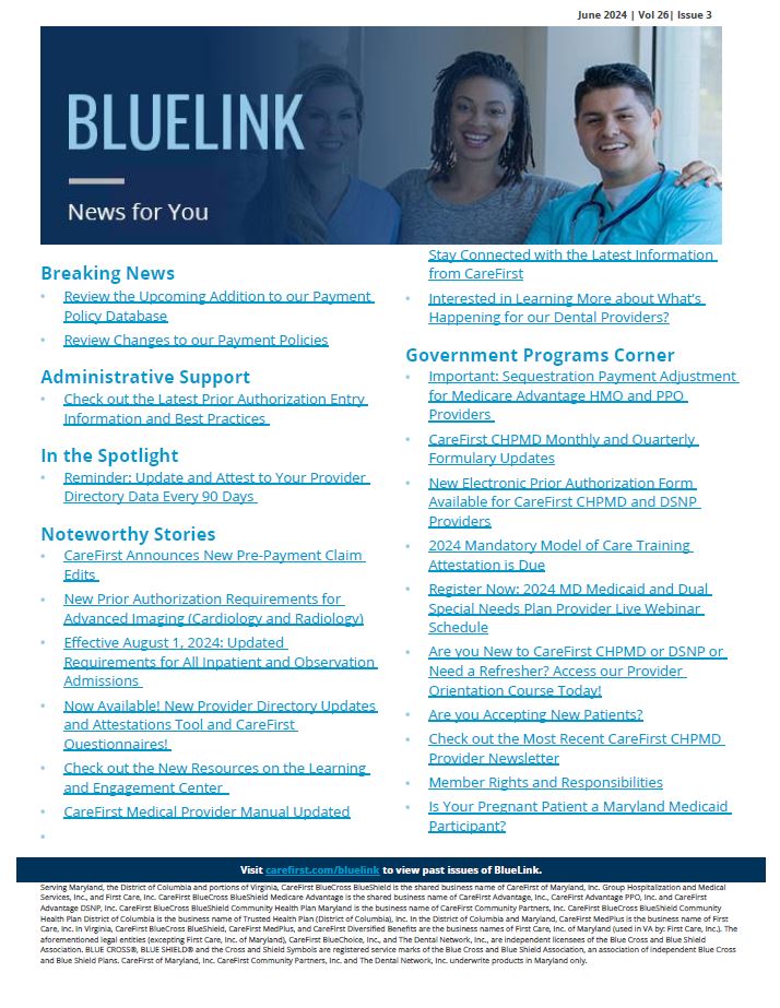 Cover of BlueLink June issue
